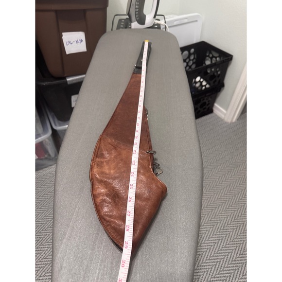 Sash Genuine Leather Shoulder Bag Brown Distressed Hobo Style - Picture 11 of 14